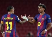 Penyerang Barcelona, Lamine Yamal dan Raphinha,