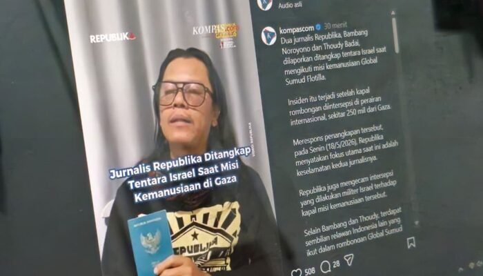 Selain Jurnalis, Masih Ada WNI Relawan Global Sumud Flotilla Ditahan Israel, GPCI Lacak Keberadaannya