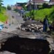 Perbaikan jembatan Purwoyoso yang ambles