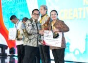 Walikota Semarang Agustina Wilujeng menerima penghargaan Terbaik III Kategori Creative Financing tingkat kota dari Kementerian Dalam Negeri RI yang digelar di Yogyakarta, Kamis 94/6/2026)