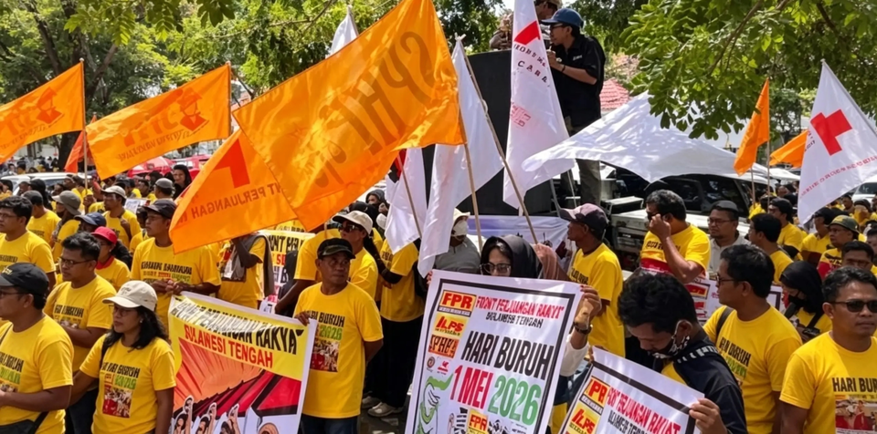 Demo guru dan tenaga kesehatan PPPK paruh waktu dari Kabupaten Donggala berunjuk rasa di Gedung DPRD Sulawesi Tengah