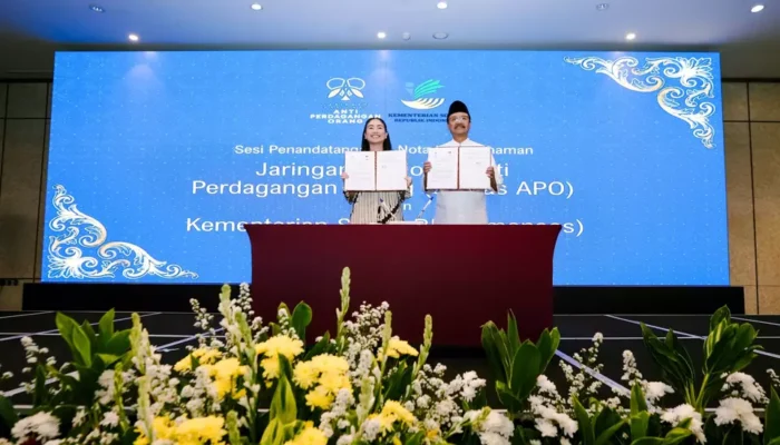 MoU Kemensos dan Jarnas Anti TPPO Perkuat Perlindungan Korban Perdagangan Orang
