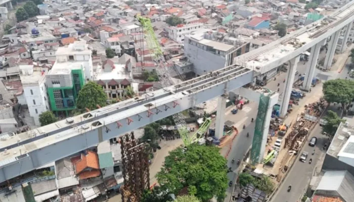 Kondisi Jalur LRT Fase IB Rute Velodrome-Manggarai Tersambung 100 Persen