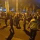 Suasana unjuk rasa di perempatan Gramedia, Yogyakarta diwarnai bentrokan mahasiswa dengan kelompok warga
