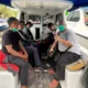 Rombongan jurnalis saat naik speedboat yang hilang kontak