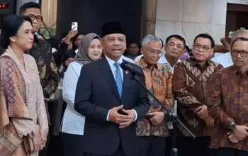 Usai dilantik Presiden Prabowo Subianto di Istana Negara, Suahasil Nazara menyampaikan sambutan di Gedung Kementerian Keuangan (Kemenkeu)