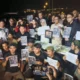 Suasana haru mewarnai doa bersama yang digelar di kawasan Pantai Carita, Kabupaten Pandeglang, Banten.