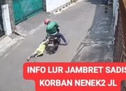 Penjambret Terekam CCTV Ketika beraksi Tarik  Tas Nenek hingga Terseret di jalan.